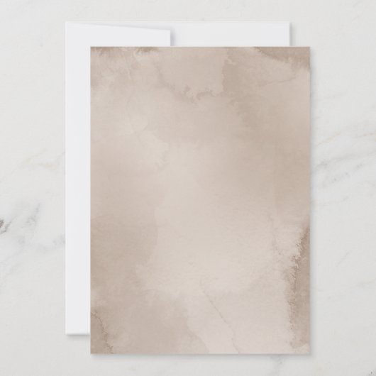 Chique boog neutrale wilde bloemen ivoor bruin huw kaart (Achterkant)