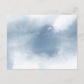 Chique Bord Blauwe Waterverf, Bloemen bruiloft Det Informatiekaartje (Achterkant)