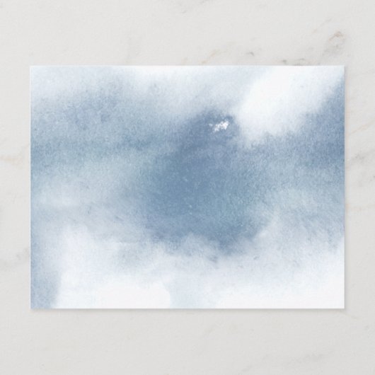 Chique Bord Blauwe Waterverf, Bloemen bruiloft Det Informatiekaartje (Achterkant)