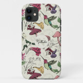 Chique Bord geel kolibrie tuin monogram Case-Mate iPhone Case (Achterkant)