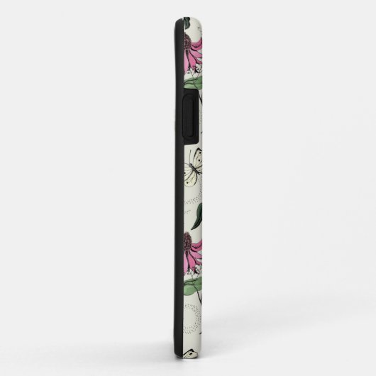 Chique Bord geel kolibrie tuin monogram Case-Mate iPhone Case (Achterkant/rechts)