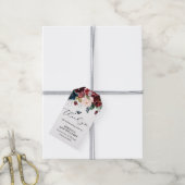 Chique bordeaux bloemen script bedankt afstuderen cadeaulabel (Met Touw)