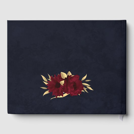 Chique bordeaux en goud marine bruiloft gastenboek (Achterkant)