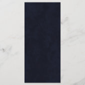 Chique bordeaux en goud marineblauw bruiloft menu (Achterkant)