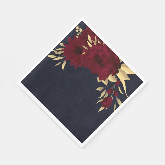 Chique bordeaux en goud marineblauw servet (Hoek)