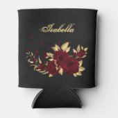 Chique bordeaux en goud zwart blikjeskoeler (Voorkant)