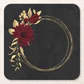 Chique bordeaux en goud zwart kartonnen onderzetters (Voorkant)