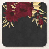 Chique bordeaux en goud zwart kartonnen onderzetters (Voorkant)