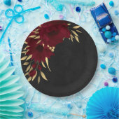 Chique bordeaux en goud zwart papieren bordje (Feest)