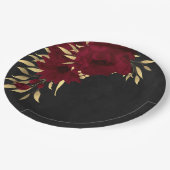 Chique bordeaux en goud zwart papieren bordje (Gekanteld)