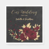 Chique bordeaux en goud zwart servet (Voorkant)