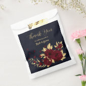 Chique bordeaux en gouden marine bruiloft bedankzakje (Gezegeld)