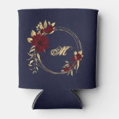 Chique bordeaux en gouden marine bruiloft blikjeskoeler (Voorkant)