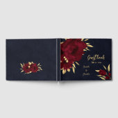 Chique bordeaux en gouden marine bruiloft gastenboek (Volledig)