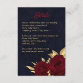 Chique bordeaux en gouden marine bruiloft informatiekaartje (Voorkant)