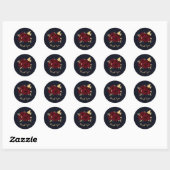 Chique bordeaux en gouden marine dank u ronde sticker (Vel)