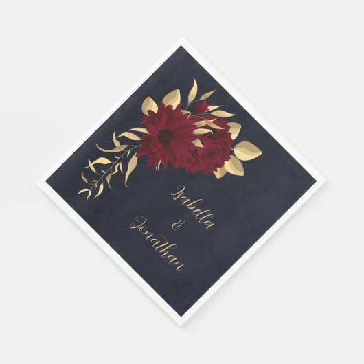 Chique bordeaux en gouden marine servet (Hoek)