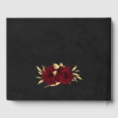 Chique bordeaux en gouden zwarte bruiloft gastenboek (Achterkant)