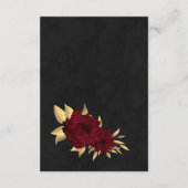 Chique bordeaux en gouden zwarte bruiloft informatiekaartje (Achterkant)