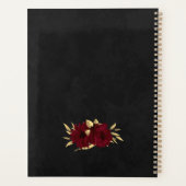 Chique bordeaux en gouden zwarte bruiloft planner (Achterkant)