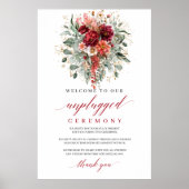 Chique bordeaux eucalyptus unplugged ceremoniestel poster (Voorkant)
