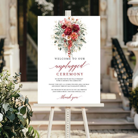 Chique bordeaux eucalyptus unplugged ceremoniestel poster