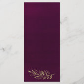 Chique bordeaux gouden glitter bladeren Programma Programmakaart (Achterkant)