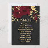 Chique bordeaux & gouden zwarte zitkaart kaart (Voorkant)