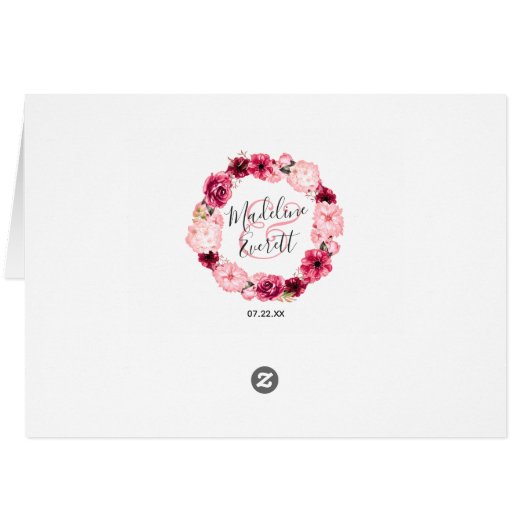 Chique bordeaux groen & blush roze dank u foto (Achterkant Horizontaal)