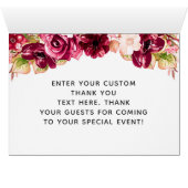 Chique bordeaux groen & blush roze dank u foto (Binnen Horizontaal (Onder))