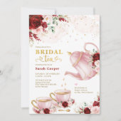 Chique bordeaux roze bloemig Vrijgezellenfeest the Kaart (Voorkant)