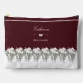 Chique bordeauxrood herfst bruidsmeisje make-uptas etui (Voorkant)