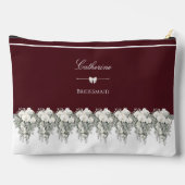 Chique bordeauxrood herfst bruidsmeisje make-uptas etui (Achterkant)