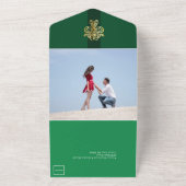 Chique bos groene bruiloft all in one uitnodiging (Buitenkant)