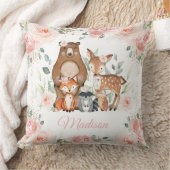 Chique bosdieren blozen roze bloemenkwekerij kussen (Deken)