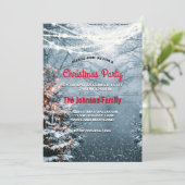 Chique bosrijke witte kerstboom feest kaart (Staand voorkant)