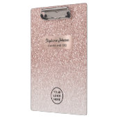 Chique Boss Lady CEO Logo Roos Gouden Glitter Ombr Klembord (Links)