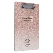 Chique Boss Lady CEO Logo Roos Gouden Glitter Ombr Klembord (Rechts)