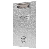 Chique Boss Lady CEO Logo Silver Glitter Ombre Klembord (Links)