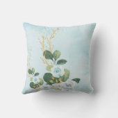 Chique Botanisch Blauw Bloemen Olifant Jongen Kwek Kussen (Achterkant)