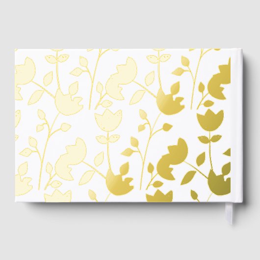 Chique Botanische Bloemen Print Monogram Bruiloft Gastenboek (Achterkant)