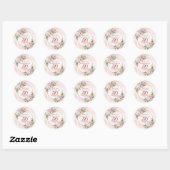 Chique botanische blush roze 50ste verjaardag stic ronde sticker (Vel)