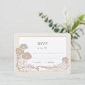 Chique Botanische Crème RSVP Bruiloft Kaart (Staand voorkant)