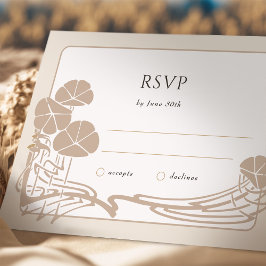 Chique Botanische Crème RSVP Bruiloft Kaart