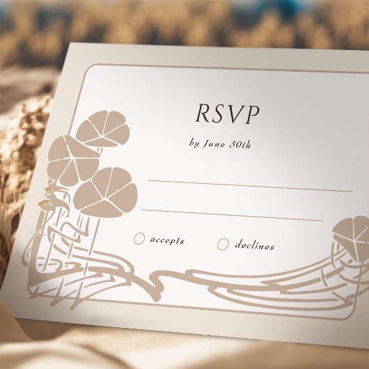 Chique Botanische Crème RSVP Bruiloft Kaart