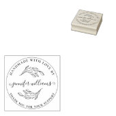 Chique botanische grillige script handgemaakt met  rubberstempel (Gestempeld)