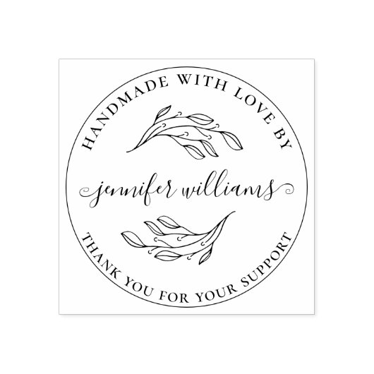 Chique botanische grillige script handgemaakt met rubberstempel (Afrduk)