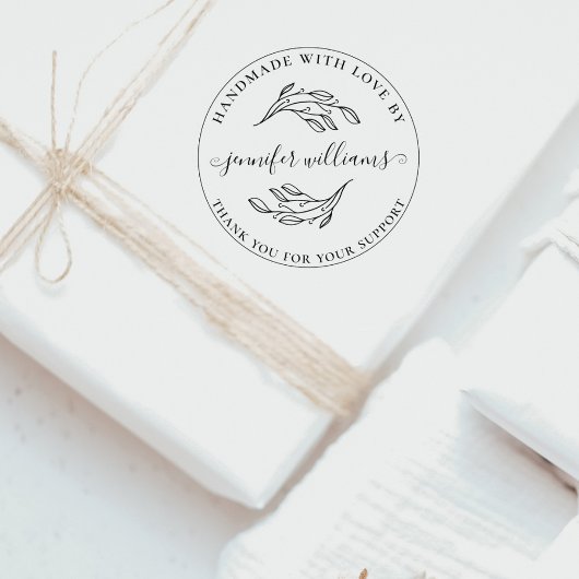 Chique botanische grillige script handgemaakt met  rubberstempel