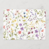 Chique botanische grillige wilde bloem bruiloft informatiekaartje (Achterkant)