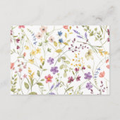 Chique botanische grillige wilde bloem bruiloft informatiekaartje (Achterkant)